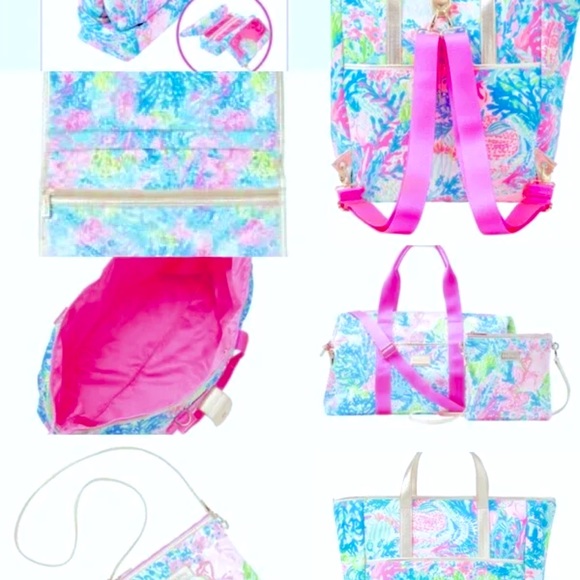NEW 👀LILLY PULITZER FISHED MY WISH CARRY-ON DUFFLE 6 PC SET BACKPACK & MORE 👀 - Picture 2 of 12